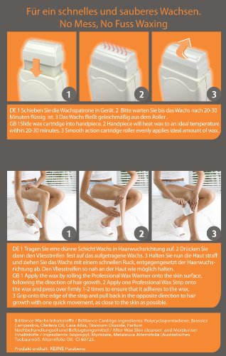 Sunzze Wachsstation Wachspatronen- Erhitzer und Gratis 2 Wachspatronen und 50 Vliesstreifen. Enthaaren von Beinen und Körper - 7
