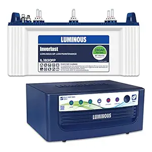 Luminous Inverter and Battery Combo - Eco Volt Neo 1050 Sine Wave Inverter, Inverlast IL 1830FP 150Ah Flat Plate Battery (Blue)