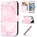 Produktbild iPhone 5S/SE Schutzhülle PU Leder,iPhone 5S/SE Neo Case,Hpory Retro Elegant Marmor Painted Ledertasche Handyhüllen Leder PU Bookstyle Klapphülle Case With Multi-Kredit Kartenfächer Wallet Flip Cover mit Standfunktion Magnetverschluß Cover Case PU Leder Und Silikon Innenschale Anti-Staub Anti-Kratzer und Shockproof Telefon Tasche Handytasche Schutzhülle für iPhone 5S/SE + 1 x Hpory Stylus-(Rosa)