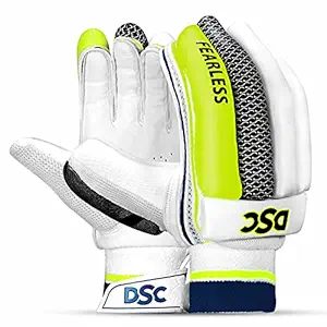 DSC Condor Atmos Leather Cricket Batting Gloves, Mens Right (White Red)