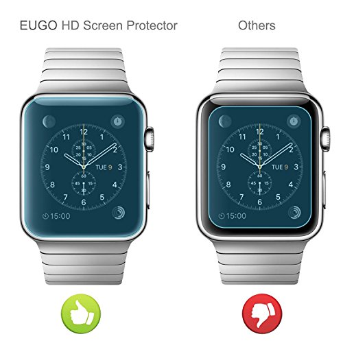 [3 Stück]Apple Watch Schutzfolie [Vollständige Abdeckung],EUGO 42mm TPU Ultra HD Bildschirm Schutzfolie für Apple Watch 42mm Serie 1 und 2 - 3