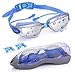 Produktbild POAO Schwimmbrille Erwachsene, Schwimmbrille UV Schutz Antibeschlag mit Einteiligem Ohrstöpsel 3 Nasenstege PC Tragehülle für Triathlon Freiwasser Pool