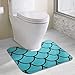 Produktbild Blue Fish Scales Bathroom Rug, U-Shaped Bathroom Floor Rug Mat Bathroom Shower Rug (40" X 49")