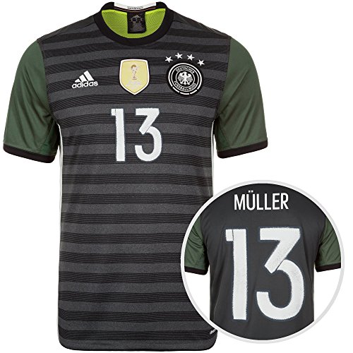 adidas DFB Trikot Away EM 2016 mit Spielername und Nummer Thomas Müller, S – 46