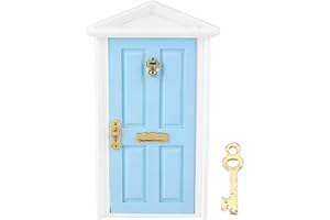 ZERODIS Puerta de muñecas de Madera, 1: 12 Casa de muñecas Miniatura Colorida Puerta de Madera DIY Niños Juguete Divertido Regalo Decoración Muebles Accesorios para muñecas (Azul)