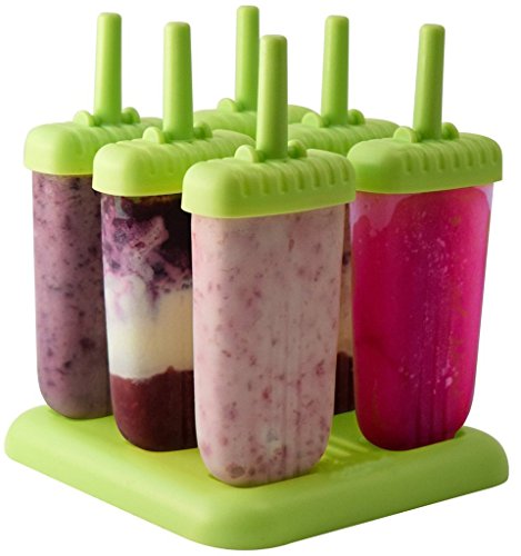 Rainbow Fox 6 St. ijs lollies stieleisformen eisformen beste ijscrème vormen Groen vierkant - 4