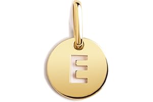 SINGULARU - Mini Medallion Letter. Ciondolo con Iniziale in Argento Sterling 925 con Finitura Placcata Oro 18Kt. Abbinabile con Collana. Gioielli per Donna. Lettera A-Z