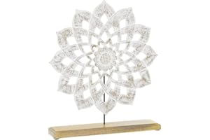 Figura Decorativa DKD Home Decor 40 x 9 x 47 cm 40 x 9 x 45 cm Marrón Blanco Mandala