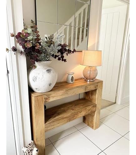 Oak & Pine Cube Mango Wood Nest Of Tables - Solid Wood, Fully Assembled, Handcrafted Coffee & Side Table Set