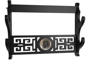 BAIWANLIN sword Holder stand Rack wall mounted display samurai Katana Wakizashi Knife scabbard Tai Chi pattern black1-4 Tiers,2Tier