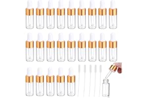 PACUM Frasco Cuentagotas 50 Piezas De Vidrio Con Pipetas mini botellas Cuentagotas Botellas De Vidrio VacíAs 5 Ml Con Pipetas Cuentagotas Botellas vacías de vidrio，Apto para Perfumes y Aceites Esenciales