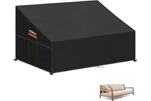 HEIMUNI Funda Sofa Exterior Impermeable, Fundas para Sofa 2 Plazas Fundas Muebles Jardin Exterior Impermeable Funda Protectora para Sofa de Jardín 420D Tela Oxford Anti-UV 178x99x80/40cm