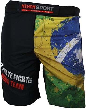 Brazil Fight Shorts Mens Black/Yellow Size XXL