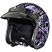 Produktbild QXFJ Harley Motorradhelm,Jethelm Helm Motorradhelm Roller-Helm DOT-Zertifizierung ABS Helm EPS-Pufferschicht Herausnehmbares Hautfutter Abnehmbare Kappe Schnellverschluss Leichte Mode