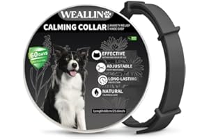 WEALLIN Collare Calmante per Cani, Anti-Ansia Collare Calmo per Cani Regolabili e Impermeabile, Naturale Feromoni 60 Giorni Collare Calmante per Cuccioli Cani di Grossa Taglia(1pz, Nero
