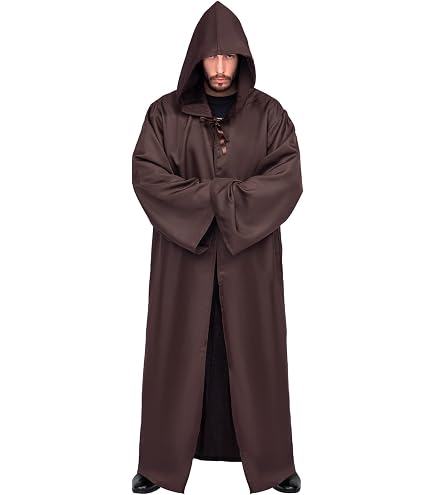 Mantello Lungo 180 Cm Mantello Strega Halloween - Gotico Medievale Unisex, Per Feste E Cosplay Mantello Con Cappuccio Mantello Uomo Nero Halloween - 11