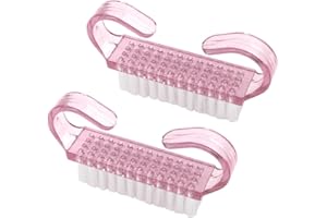 LICQIC Nail Brush, Nail Brush Cleaning Brush, Nail Brush with Handle is suitable for removing dirt from fingernails and toenails (2 Pcs Pink)
