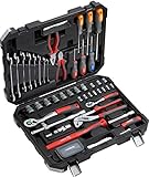 SOLIDE GRUNDAUSSTATTUNG: Kompaktes Werkzeugsortiment in einem Koffer untergebracht | Hochwertig verarbeitete Materialien | Angemessene Ausstattung für jeden Heimwerker