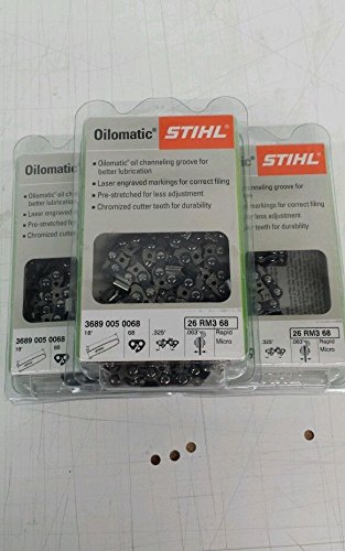 3 - Stihl Oilomatic Chain Saw Chain 26 RM3 68 18in 68link 325