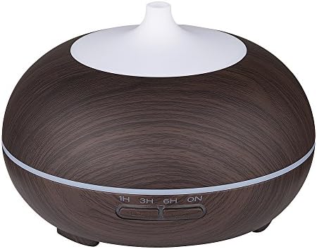 ChosenTech Aroma Diffuser, 400ml Aromatherapy Essential Oil Humidifier, Ultrasonic Cool Mist Air Humidifier with 7-Color LED Light Change, Set Timer &amp; Auto Waterless Off for Christmas Gifts, Girl Friend, Wife, Home, Bedroom, Yoga, Spa and Office - 400ml Black Wooden