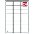 24 Labels per A4 Sheet, 100 Sheets 2400 Labels Total, Self Adhesive Address Mailing Printer Labels–Compatible with Inkjet and Laser Printers – Printable Sticky Sheet Labels