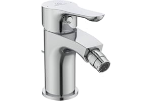 Ideal Standard – Miscelatore per bidet Alpha, con scarico, cartuccia FirmaFlow e tecnologia CLICK a risparmio idrico, sistema di montaggio rapido Easy Fix, cromato