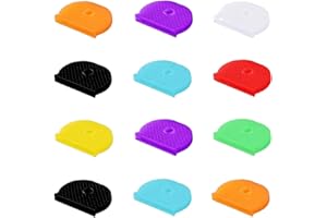 QOCUILC Ensemble de 12 couvre-clés, keycaps colorés, keycaps flexibles, porte-clés marqueurs clés, porte-clés d’identification de clé