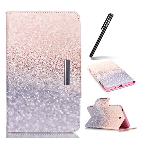 Galaxy Tab 4 7.0 Hülle Case,Galaxy Tab 4 7.0 SM-T230 / T231 / T235 Ledertasche,Ukayfe Muster Schutzhülle Leder Tasche für Samsung Galaxy Tab 4 7.0,Niedliche Cartoon Malerei Muster Bling Glitter Strass Design Slim Fit Folio PU leder Flip Cover im Bookstyle Kunstleder Schutzhülle Cover Tasche mit Ständer für Samsung Galaxy Tab 4 7.0 Zoll mit 1 x Schwarze Eingabestift