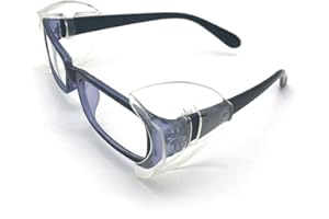 CAREOR Lunettes en Forme de Wing, Anti-Dérapant on Clear Protections Latérales pour Lunettes de Sécurité, Lunettes de Sécurité Côté Shields- Flexible Compatible avec Petite/Moyenne/Grande Lunettes