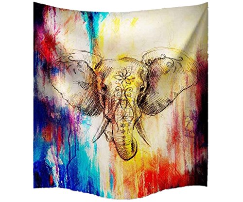 Dremisland Abstrakt Elefanten Indische Wand Dekor Hippie Tapisserien Böhmische Mandala Tapisserie Wand Hanging Throw (L/229*153cm(90"*60"))