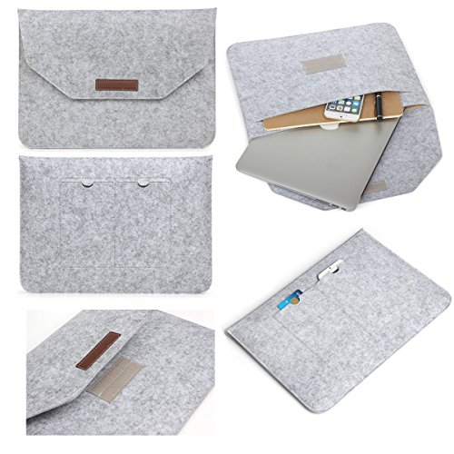 EJBOTH MacBook Pro 13 2016 [Nicht für Macbook Pro 13 ‚Retina] Case & Bag & Film, [Hülle PC hard cover + Filz Sleeve + Screen Protector] für Modell: A1706 & A1708 [Neue Version Oktober 2016] Schuthülle Netbook-Tasche Ultrabook [Transparent Hülle + Beutel Hellgrau] - 7