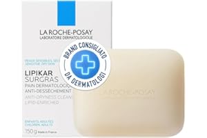 La Roche-Posay Lipikar, Pane Detergente Schiumogeno, Per Pelli Secche, Effetto Lenitivo e Idratante, Pelle Detersa e Morbida Senza Secchezza, Con Niacinamide e Burro di Karité, Surgras, 150 g