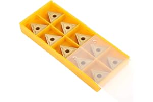 JECTSE 10-teilige Hartmetalleinsätze, Hartmetall-Wendeplatten-Doppelseiten-Industriewerkzeuge zum Schruppen von Stahl und Gusseisen(A)