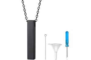 PROSTEEL Colgante Porta Cenizas Siempre en mi Corazón, Forma Árbol de la Vida/Corazón/Cruz/Barra/Gota de Agua/Santa María, Collar Personalizable con Accesorios para Meter Cenizas