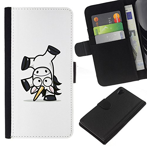 Preisvergleich Produktbild Stuss Case / Lederhülle Leder schützt - Glückliches Einhorn - Sony Xperia Z2 D6502