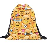 Covermason Unisex emoji Rucksäcke 3D Druck Taschen Kordelzug Rucksack Drawstring Backpack Sporttasche Tasche