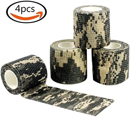 Goodlucky365 4 Rolls ACU Camouflage Tapes Self-adhesive Non-woven Outdoor Waterproof Camo Tape for Rifle Hunting Cycling