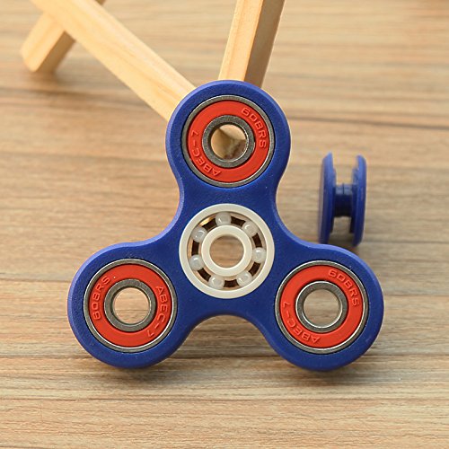 E-3LUE Tri-Spinner Fidget Plastic EDC Hand Spinner DIY Puzzels for ADHD Autism Anxiety Boredom HS01A (ceramic bearing) Navy