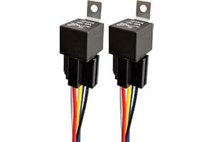 Gebildet 2pcs JD1914 Car Relay Harness 12V 40A 5 Pin SPDT 12AWG Harness Sockets with Built-in Diode for Automotive Truck Van Motorcycle Boat