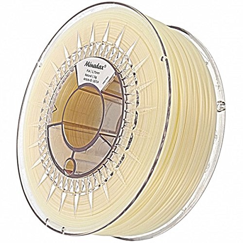Minadax® 1kg Premium Qualitaet 1,75mm PLA-Filament natur fuer 3D-Drucker hergestellt in Europa