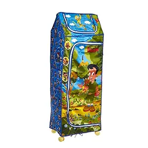 NHR Chota Bheem Multipurpose Premium Plastic Baby almirah, Wardrobe for Kids, Cloth Organizer, Folding almirah, Toy Box, Organizer (5 Shelf)