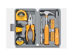 UrbanHomes Werkzeug-Set für den Haushalt, Stahllegierung, 24 Teile, Schwarz/Gelb