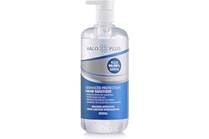 Halo Plus Hand Gel 75% Alcohol 500ml - Anti-Bacterial Hand Hygiene Sanitiser Gel Rub Kills 99.9% Germs Instantly, Fragrance Free Hand Sanitizer Gel in Pump Bottle