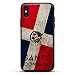 Produktbild Flaggen: Santo Domingo Flag - Luxendary Leather Series Slim Edition Schutzhülle mit Rückseite aus echtem Leder und 3D-Druck für iPhone XS/X (5,8 Zoll) in Pitch Black