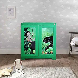 Cello Novelty Compact Mowgli Kids Plastic Cupboard/Cabinet Green, 2 Doors