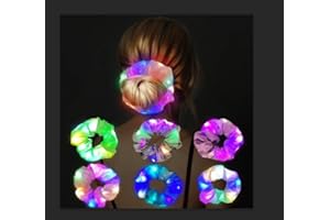 ‎URAQT URAQT Leuchtende Haargummis, 6PCS Mallorca Party Accessoires, Leuchtende Haarbänder Neon Haargummi, Haargummis Damen Mädchen Haarschmuck Festival Accessoires für Weihnachten, Geburtstag, Neujahr
