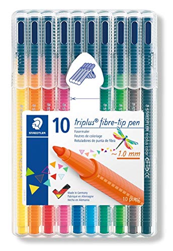 Staedtler Triplus Color 323 SB10 Rotuladores de colores de punta fina multicolor Estuche con 10 marcadores