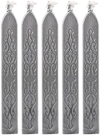 Covermaosn 2Pcs/ 5Pcs Retro Sealing Wax, Manuscript Seal Sticks For File Parcels Postage Letter (5Pcs, Silver)