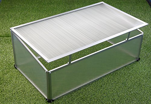 Frühbeet 100x60x30/40 cm mit Aluminiumrahmen und Polycarbonatscheiben - 2