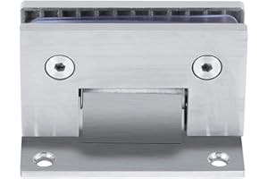 DIOCHE Bisagra para puerta de ducha de cristal 8-10 mm, acero inoxidable, 90 grados, sin marco, soporte de pared